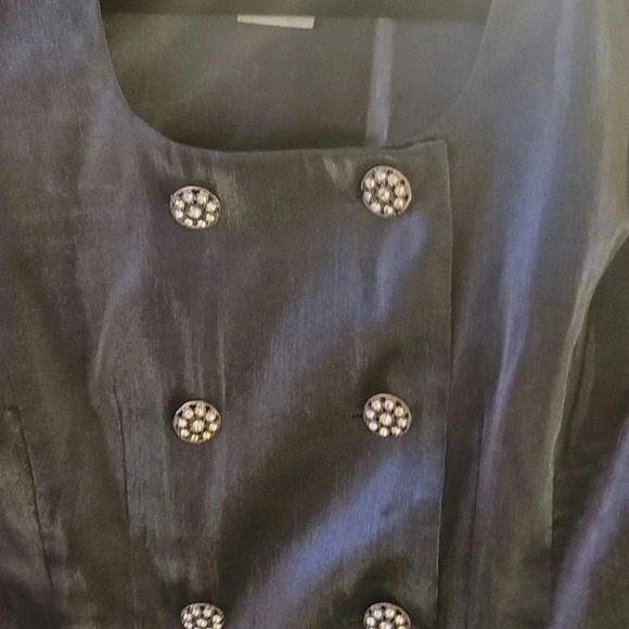 Positive Attitude Petite Shiny grey 2 piece set jacket and skirt - Picture 12 of 12